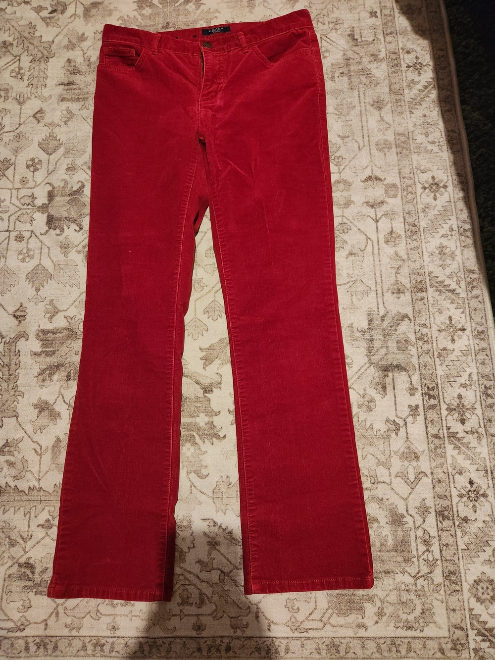 Chaps Red Corduroy Wide-Leg Jeans